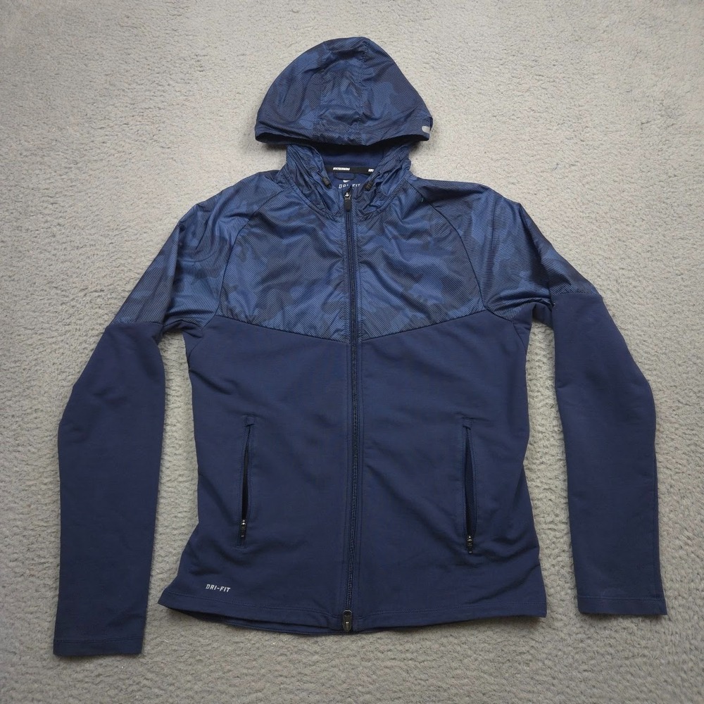 Nike Men's Medium Dri Fit Windrunner Windbreaker‎ Jacket Hoodie Blue 585904-451